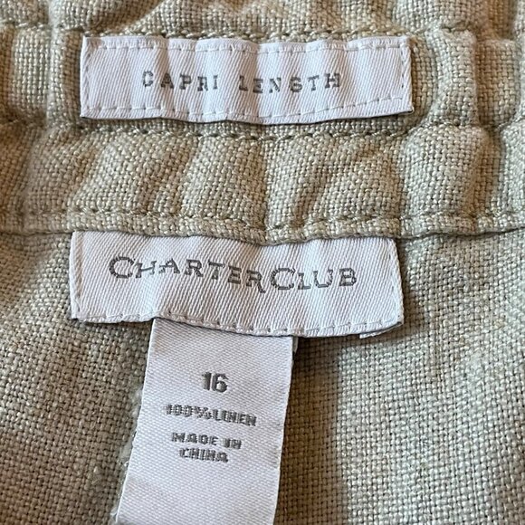 Charter Club Linen Capri Length Pants Size 16 - Picture 5 of 10